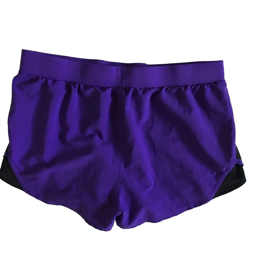 Under Armour Girls Fly By Shorts Purple Youth XL (fits Womens XS/S) Unlined Gym